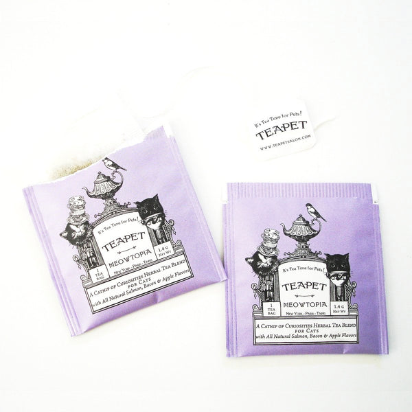 Cat Tea Bags - Meowtopia Herbal Tea for Cats by Teapet